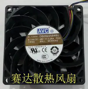for DC square Cooler of AVC 9225 DB09225B48U with 48V 0.26A 4-Wires For Power case
