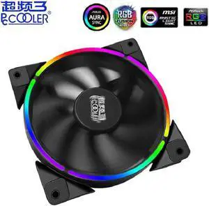 RGB Single halo 12cm Computer Case Fan 4PIN RGB Quiet PWM Fans 120mm CPU Cooler Water Cooling Replace Fan
