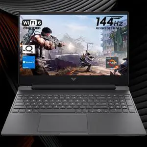 HP Victus Gaming Laptop, 15.6" FHD 144Hz, AMD Ryzen 5 7535HS, Radeon RX 6550M (Beats Nvidia GeForce RTX 3050), Backlit Keyboard, Wi-Fi 6, Bluetooth, Windows 11 Home, Mica Silver (16GB RAM | 1TB SSD)