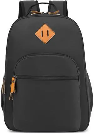 H HIKKER-LINK Travel Backpack Water Resistant Laptop Backpacks College Bookbag Flight Approved Carry On Bag Dapack Black