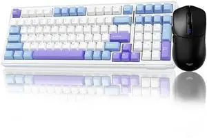 AULA Wireless Keyboard and Mouse Combo, F99 Mechanical Keyboard Hot Swappable + SC580 Gaming Mouse, Black