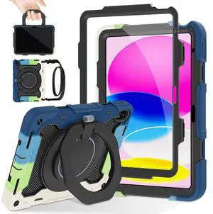 ROISKIN Case for iPad (A16) 11th Generation 11 Inch 2025, iPad 10th Generation Case 10.9" for Kids with Screen Protector,360 Kickstand & Handle,Shoulder Strap,Heavy Duty Military Grade Drop Protection