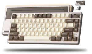 Womier 75% Keyboard Gaming Wireless, QMK/VIA CNC Aluminum with 8000mAh Battery Creamy Mechanical Keyboard, Tri-Mode Key Board Custom Hot Swappable RGB Backlit for Windows/Mac/PC (SK71 PRO-Brown)