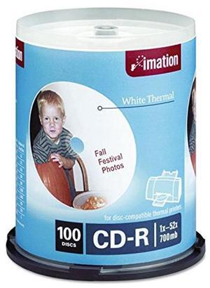 Imation 17274 100 Pack Spindle, 52x700 MB White Thermal Hub Print