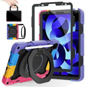 ROISKIN for iPad Air 5th 4th Generation Case (2022 2020) 10.9 inch & iPad Pro 11 Case 4th/3rd/2nd/1st Gen[Screen Protector,15ft Drop Protection] with 360 Stand Hand Strap for Kids Women Man