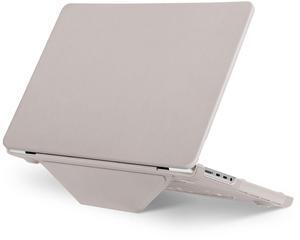 MOSISO Compatible with MacBook Pro 14 inch Case 2025 2024 2023 2022 2021 M4 M3 M2 M1 Pro Max A3112 A3185 A3401 A2918 A2992 A2779 A2442, PU Leather Coated Plastic Hard Shell with Fold Kickstand, Khaki