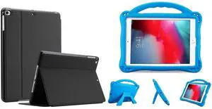 ProCase Slim Stand Folio Case Bundle with Kid Case for iPad 9.7 (2018 & 2017, Old Model) / iPad Air 2 / iPad Air