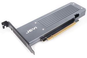 JEYI Quad NVMe PCIe 4.0 Expansion Card with Heatsink Enclosure, Supports 4 NVMe M.2 SSD 2280 up to 8TB, Raid Bandwidth 256Gbps, Required Bifurcation