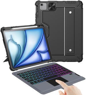 Nillkin iPad Air 11-inch (M3/M2) Case with Detachable Keyboard, iPad Pro 11(1st/2nd/3rd/4th Gen) & Air 5th/4th Generation Rugged Keyboard Case, 7 Colors Backlit, Trackpad, Portrait/Landscape Modes