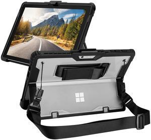 MOSISO Case Compatible with Surface Pro 7 Plus/Pro 7/6/5/4/LTE, Heavy Duty Rugged Hard Shell Cover with Shoulder Strap & Hand Strap, Compatible with Type Cover Keyboard, Black