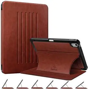 Fintie Magnetic Stand Case for iPad Air 11-inch M3 (2025) / M2 (2024), iPad Air 5th (2022) / 4th Generation (2020) 10.9 Inch - Multiple Angles Shockproof TPU Cover with Pencil Holder, Brown