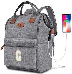 Personalized Initial Laptop Backpack for Women-Waterproof Teacher Backpack/College Backpack/Nurse Backpack for Work,Travel Bckapack with 15.6" Laptop Compartment-Birthday Gift for Women