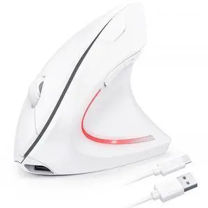 TECKNET Ergonomic Mouse Wireless, Rechargeable Mouse Wireless Silent for Carpal Tunnel Right Hand, 2.4GHz USB Vertical Mouse Wireless for Laptop, 5 Adjustable 4800 DPI, Computer, MacBook, Desktop