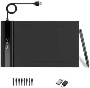 Graphics Drawing Tablet VEIKK S640 6x4 Inch Portable OSU Tablet with 8192 Levels Battery-free Stylus Pen for Digital Art&Animation,compatible with PC/Mac/Linux/Windows