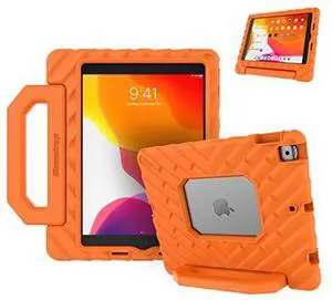 Gumdrop FoamTech Case ONLY fits Apple iPad 9th | 8th | 7th Generation (10.2-inch) Rugged Lightweight Shockproof & Drop Tested for Kids K-12 Students Teachers Classrooms & School Use - Orange