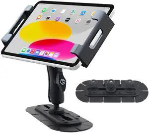 Mighty Mount iPad Holder with Industrial VHB Adhesive Mount - Rugged, Universal Tablet Mount for Dashboards, Walls & Flat Surfaces | 360deg Adjustable, Fits Devices Up to 11" | Easy Peel & Stick Setup