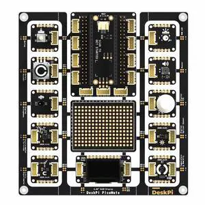 GeeekPi DeskPi PicoMate for Raspberry Pi Pico/Pico W, Learning Electronics and Programming Platform Based on Pi Pico/Pico W, with 12 Detachable Modules