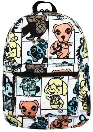 Animal Crossing Online Video Game Tile Print Sublimated Laptop Backpack