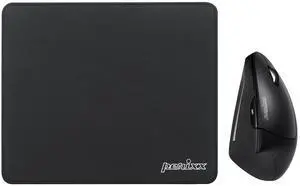 Wireless Vertical Mouse with Waterproof 12x10 Stitched Mouse Pad