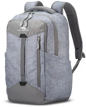 High Sierra Large Backpack Reflective Accent Comfortable Mesh Back School Bag with Tablet Device Sleeve and Adjustable Straps, Silver