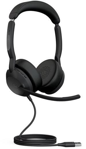 Jabra Evolve2 50 Wired Stereo Headset - with AirComfort Technology, Noise-Cancelling Mics & Active Noise Cancellation - Works with All Leading UC Platforms Such as Zoom & Google Meet - Black