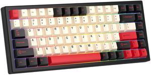 KEYCOOL 75% Wireless Gaming Keyboard RGB Triple Mode Hot Swappable Mechanical Keyboard PBT Keys Gasket Creamy Custom Keyboard Quiet White Switch for Win/MAC