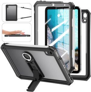 ShellBox Case Compatible with iPad Mini 7/ Mini 6 Generation 2024 IP68 Waterproof case, Built in Pencil Holder, Built-in Screen Protector, Full Body Protective Pad Cover for iPad Mini 6th 8.3 inch