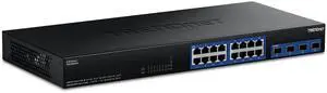 TRENDnet 20-Port 2.5G/Multi-Gig Switch with 10G SFP+ Ports, TEG-S50204, 16 x 2.5G RJ-45 Ports, 4 x 10G SFP+ Ports, 160Gbps, 1U Rack Mountable, NDAA TAA Compliant, Lifetime Protection, Black