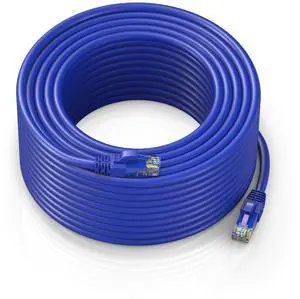 Maximm Ethernet Cable 200 ft CAT6 High Speed Internet Network LAN Cable Cord, Outdoor Waterproof (Blue)
