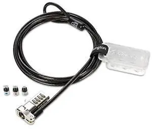 Kensington Universal 3-in-1 Combination Laptop Lock, Computer Security Locking Cable - Resettable Version (K62316WW), Black
