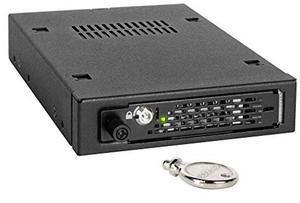 ICY DOCK Rugged Full Metal 2.5" SATA/SAS HDD & SSD Mobile Rack for External 3.5" Drive Bay with Key Lock & Thumb Screw Design | ToughArmor MB491SKL-B