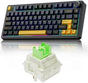 AULA F75 Wireless Mechanical Keyboard, Gasket Hot Swappable Custom Keyboard + LEOBOG Reaper Switches
