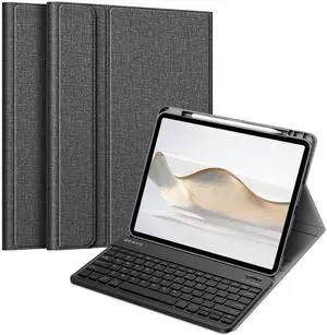 Fintie Keyboard Case for iPad Pro 13-inch (M4) 2024 with Pencil Holder - Soft TPU Back Cover with Magnetically Detachable Bluetooth Keyboard, Gray
