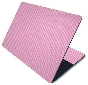 MightySkins Carbon Fiber Skin for Microsoft Surface Laptop 3 15" - Solid Pink | Protective, Durable Textured Carbon Fiber Finish | Easy to Apply, Remove, and Change Styles | Made in The USA