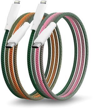 Travel Depot [Apple MFi Certified Ombre iPhone Charger Cable, 2Pack 3ft Colorful Gradual Gradient Lightning Cable USB C Fast Charging Data Cord for iPhone 14 13 12 11 Pro XS Max XR X 8 7 6 iPad iPod