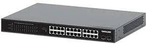 Intellinet 24-Port Unmanaged PoE+ Gigabit Ethernet Switch - 370W Power Budget, 2 x 1Gbps SFP Ports, Rackmount / Desktop, Autosensing Ports, Sturdy Metal - 3 Yr Mfg Warranty - 561891