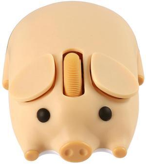 Cute Bluetooth Wireless Mouse with 2.4GHz USB Receiver, Cartoon Pig Dual Mode Computer Mouse Silent Clicks, Optical 1200DPI Mice for Laptops Mac iPad PC Chromebook Office Students Home(Yellow)