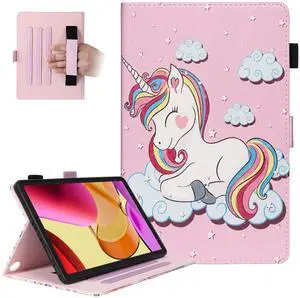 Dteck for  Fire Max 11 Tablet Case 11" (13th Generation) 2023, PU Leather Shell TPU Back Cover Fold Stand Case with Auto Sleep Wake, Adjustable Viewing Angles, Cute Folio Kid Case, Smile Unicorn