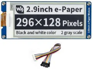 2.9inch e-Paper Display Module, 296x128 Resolution 3.3V/5V Two-Color epaper Display E-Ink Screen Module SPI Interface Compatible with Raspberry Pi/Arduino/Jetson Nano,Support Partial Refresh