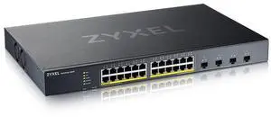 Zyxel 24-Port PoE Switch Gigabit Ethernet Smart-L2 Managed | 24x PoE+ @ 375W | 4X 10G SFP+ | Optional Nebula Cloud | Rackmount [XGS1935-28HPV2]