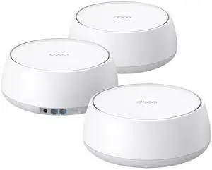 TP-Link Dual-Band BE5000 WiFi 7 Mesh Wi-Fi System (Deco BE25) | 4-Stream 5 Gbps | 240 Mhz Channels | Covers up to 6,600 Sq.Ft | 2X 2.5G Ports Wired Backhaul | VPN,MLO, AI-Roaming, HomeShield (3-Pack)
