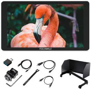 FEELWORLD P6XL 6 Inch Camera Monitor Built-in Battery,1200nits Bright,Touch Screen,4k HDMI/HDR Monitoring/Custom 3D-LUT
