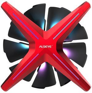 ALSEYE X12 Case Fan ARGB PWM Computer Air Cooling Fan - High Performance Silent Operation 120mm RGB CPU Cooling (Red, Standard Blade)