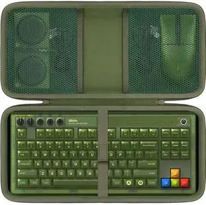 co2CREA Hard Travel Case Compatible with 8BitDo Retro Mechanical Keyboard 87 Keys Dual Super Programmable Buttons (Green Case)