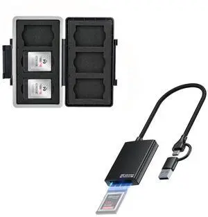 USB C 2-in-1 CFexpress Type B Card Reader+XQD Cfexpress Type B Card Holder