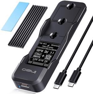 ineo M.2 NVMe & SATA to USB C 20Gbps Docking Station for M Key, B+M Key Support 2280 2260 2242 2230 SSDs (M.2 20Gb Dock)
