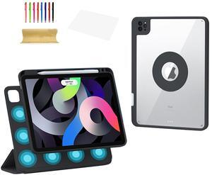 Dteck for iPad mini (A17 Pro/6th Gen) 2-in-1 Tablet Case 8.3" 2024/2021 with Charging Pencil Holder, Protective Folio Smart Case with Removable Clear Back Cover, Auto Sleep Wake/Stand Function, Black