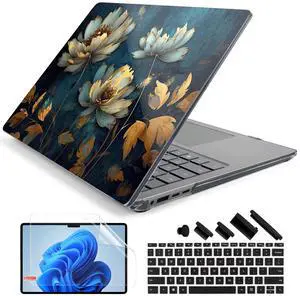 Batianda Premium Case for 2024 Microsoft Surface Laptop 13.8" Touchscreen (7th Edition) Creative Pattern Durable Scratch-Resistant Easy Install,with Keyboard Cover & Screen Protector,Blooming Flowers