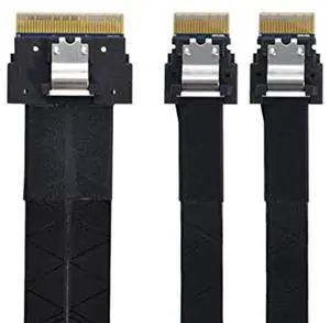 xiwai PCI-E Ultraport Slimline SAS Slim 4.0 SFF-8654 8i 74pin to Dual SFF-8654 4i 38Pin Cable 40cm PCI-Express