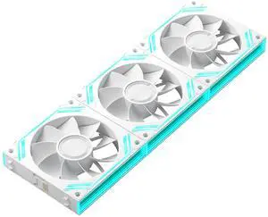 iHTP G120PRO 120mm ARGB Reverse Case Fan, Daisy-Chain Connection, up to 1850RPM CPU Fan 3-Pack(White)